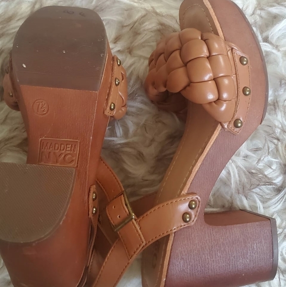 MADDEN NYC Women's Braided Strappy Platform Heels Size 7.5 🌴 - Picture 10 of 11